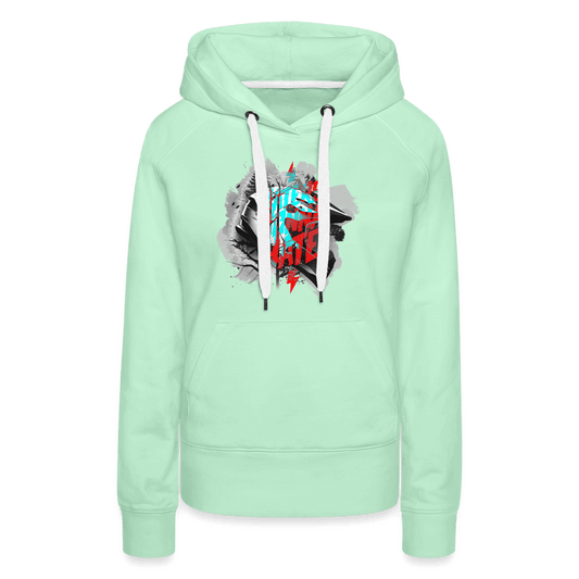 SPOD Frauen Premium Hoodie helles Mintgrün / S Haters gonna Hate Fullface - Frauen Premium Hoodie E-Bike-Community