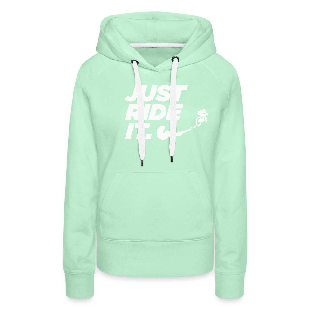 SPOD Frauen Premium Hoodie helles Mintgrün / S Just ride it - Frauen Premium Hoodie E-Bike-Community