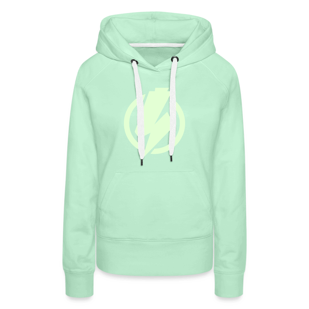 SPOD Frauen Premium Hoodie helles Mintgrün / S Lightning - Glow in the Dark - Frauen Premium Hoodie E-Bike-Community