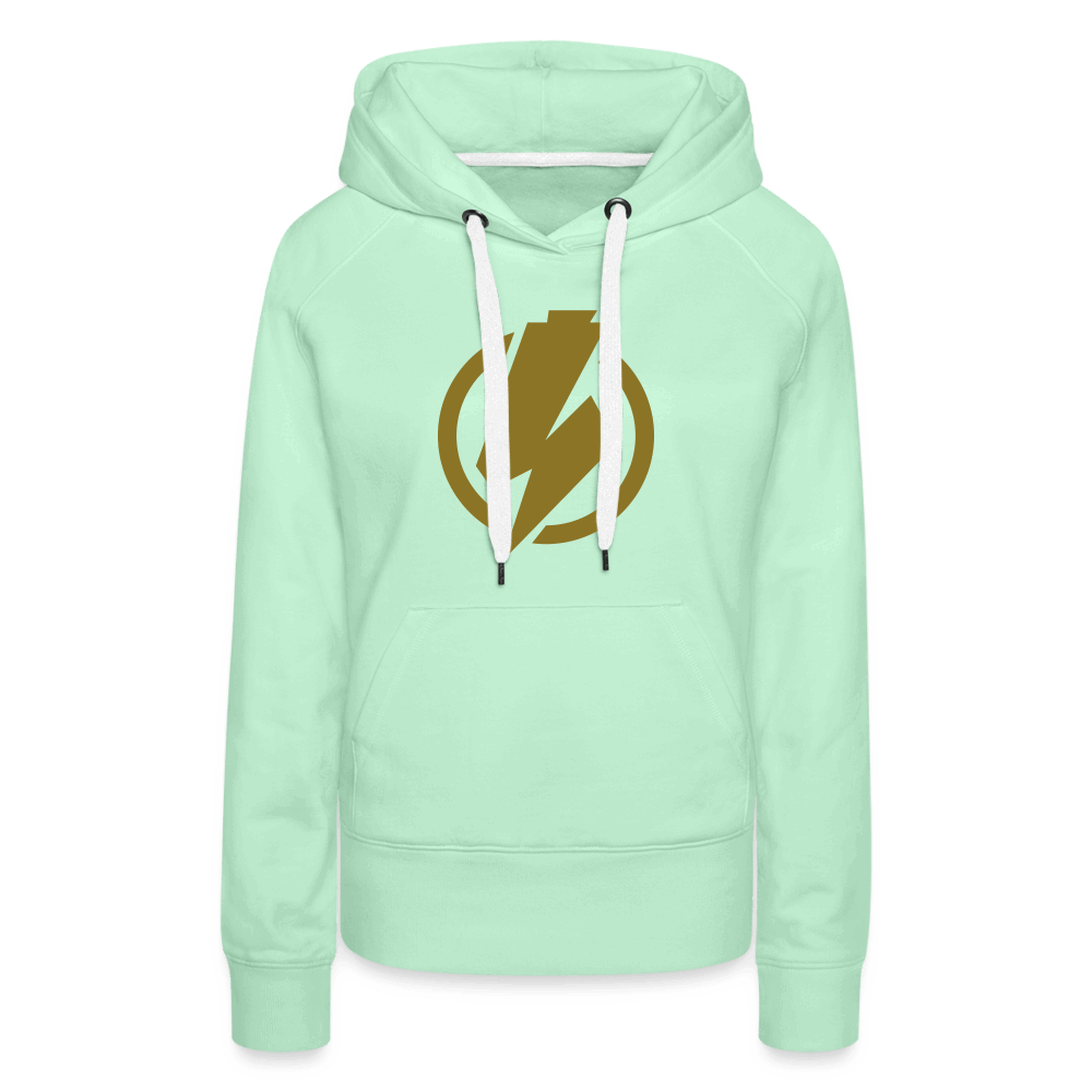 SPOD Frauen Premium Hoodie helles Mintgrün / S Lightning - Gold Effekt Folie - Frauen Premium Hoodie E-Bike-Community