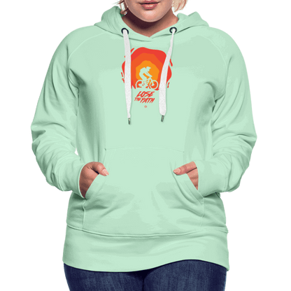 SPOD Frauen Premium Hoodie helles Mintgrün / S LOSE THE PATH - CREATE YOUR OWN ADVENTURE! Woman Hoodie E-Bike-Community