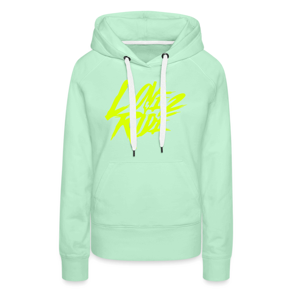 SPOD Frauen Premium Hoodie helles Mintgrün / S Love 2 Ride - Neongelb Frauen Premium Hoodie E-Bike-Community