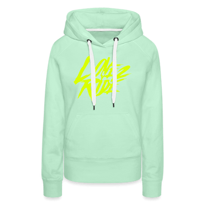 SPOD Frauen Premium Hoodie helles Mintgrün / S Love 2 Ride - Neongelb Frauen Premium Hoodie E-Bike-Community