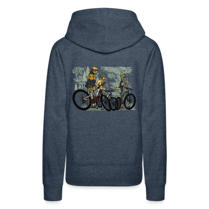 SPOD Frauen Premium Hoodie Jeansblau / S 2 Seiten - Shred or Alive - Crew - Frauen Premium Hoodie E-Bike-Community