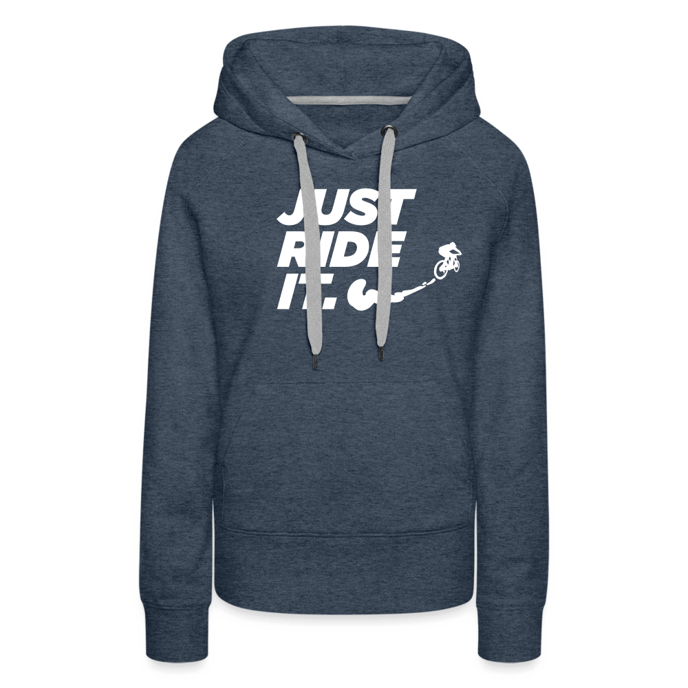 SPOD Frauen Premium Hoodie Jeansblau / S Just ride it - Frauen Premium Hoodie E-Bike-Community