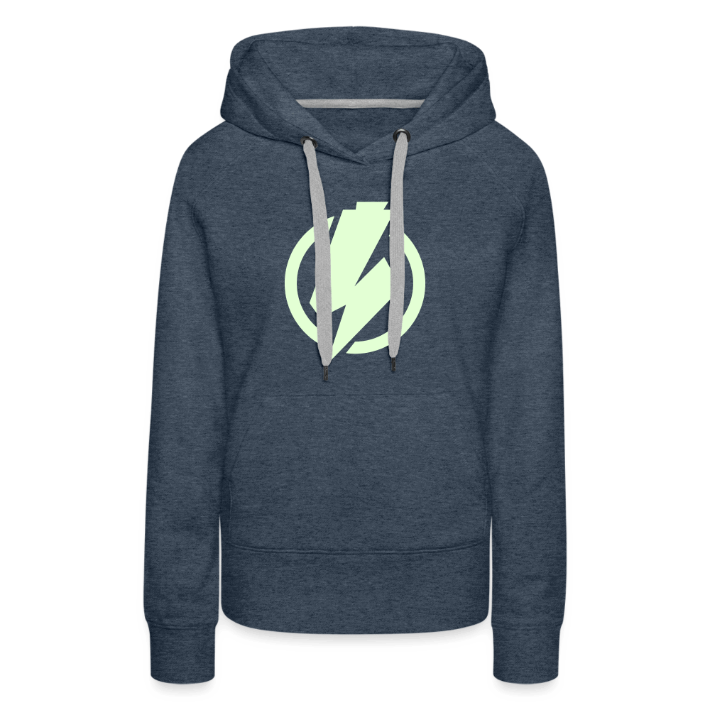 SPOD Frauen Premium Hoodie Jeansblau / S Lightning - Glow in the Dark - Frauen Premium Hoodie E-Bike-Community