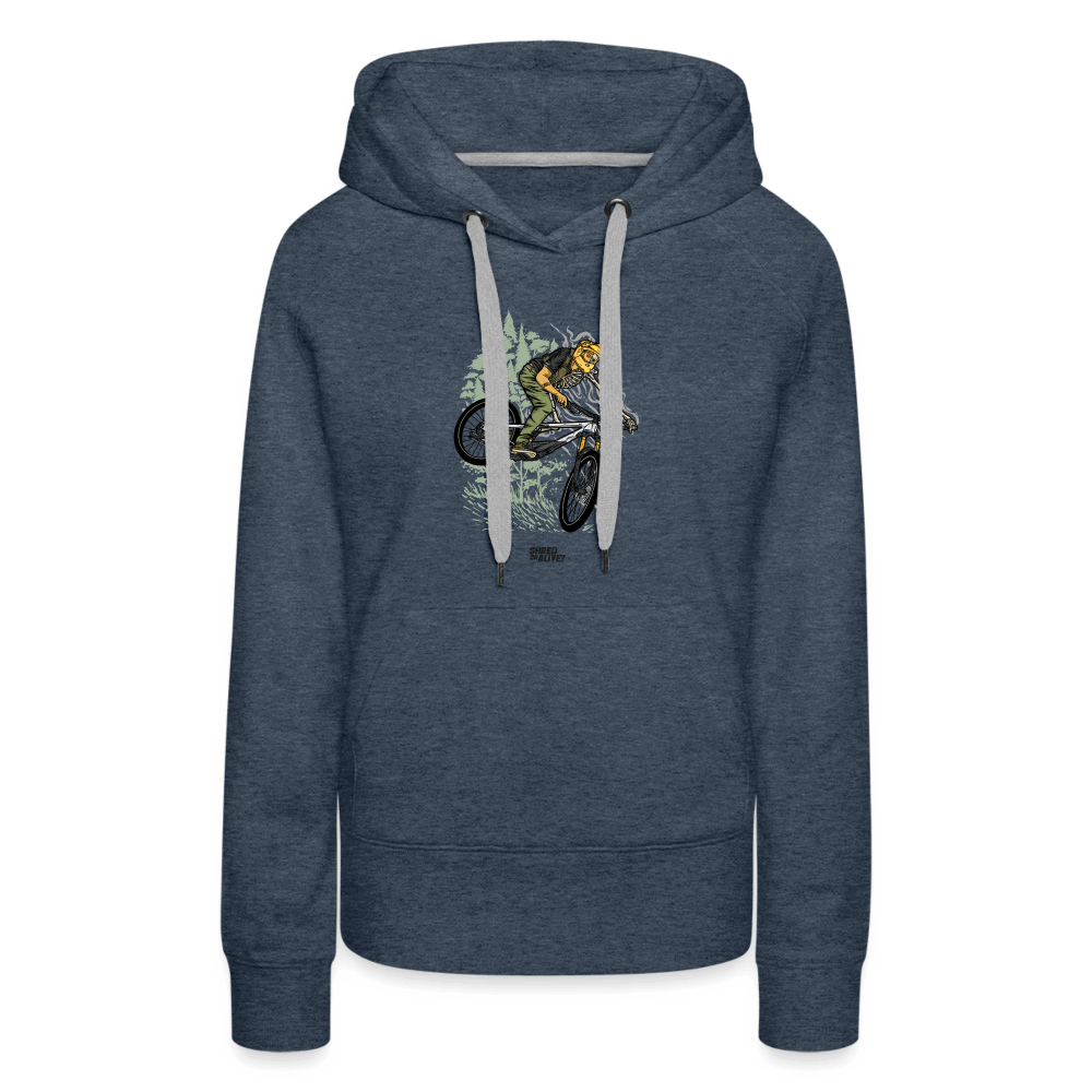 SPOD Frauen Premium Hoodie Jeansblau / S Shred or Alive? 2022 Frauen Premium Hoodie E-Bike-Community