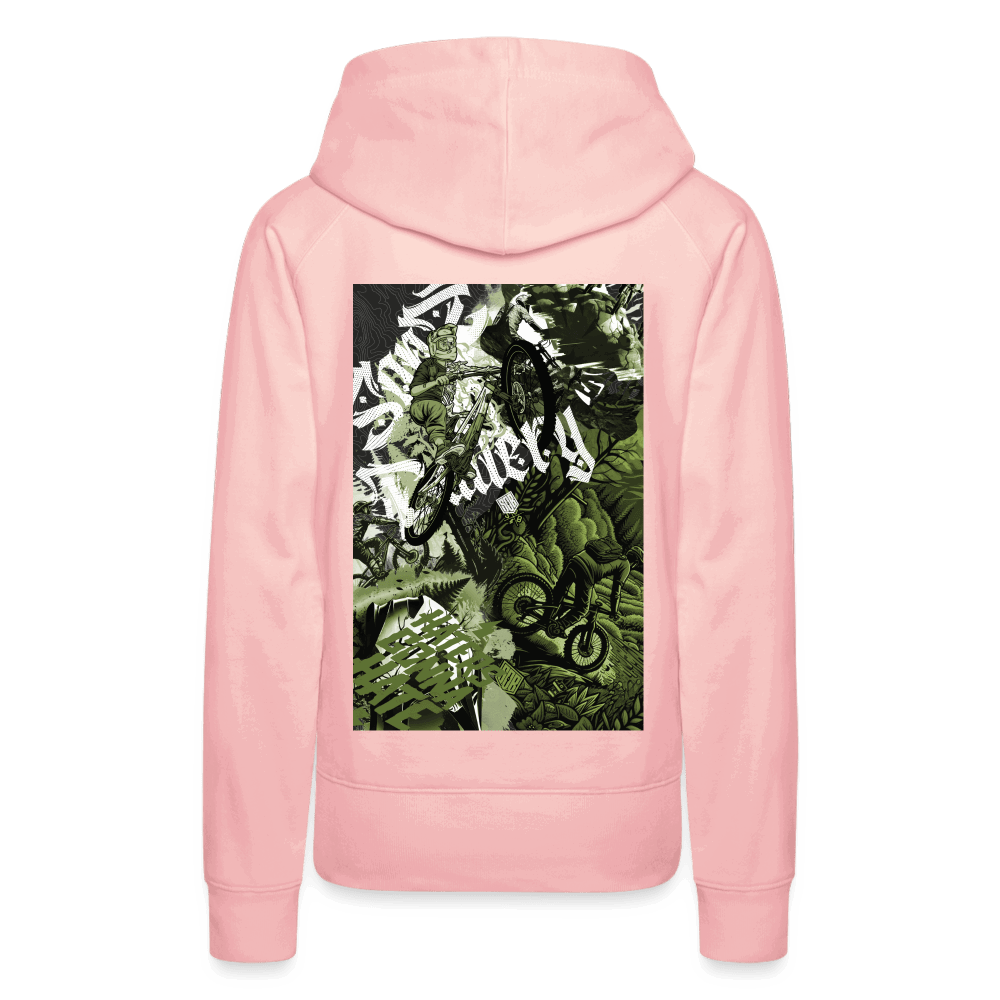 SPOD Frauen Premium Hoodie Kristallrosa / S Collage - 2 Seiten bedruckt - Frauen Premium Hoodie E-Bike-Community