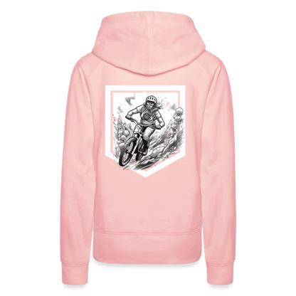 SPOD Frauen Premium Hoodie Kristallrosa / S Front/Back - Lilly - Sisters of Battery Design - Frauen Premium Hoodie E-Bike-Community