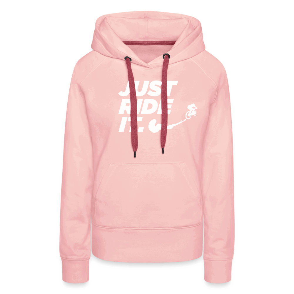 SPOD Frauen Premium Hoodie Kristallrosa / S Just ride it - Frauen Premium Hoodie E-Bike-Community