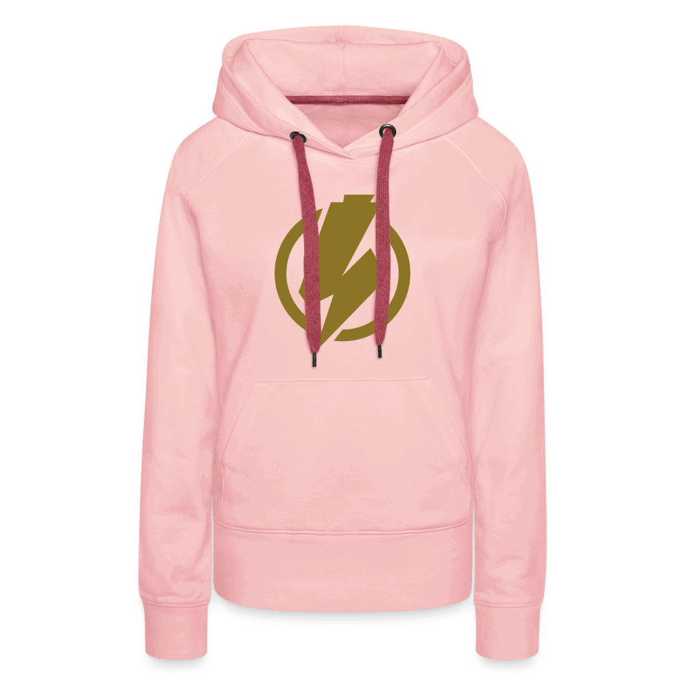 SPOD Frauen Premium Hoodie Kristallrosa / S Lightning - Gold Effekt Folie - Frauen Premium Hoodie E-Bike-Community