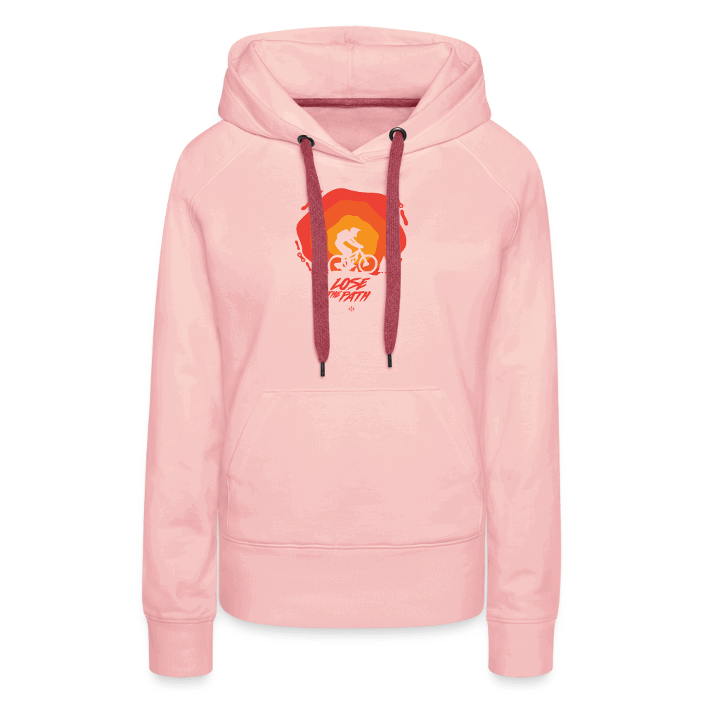 SPOD Frauen Premium Hoodie Kristallrosa / S LOSE THE PATH - CREATE YOUR OWN ADVENTURE! Woman Hoodie E-Bike-Community