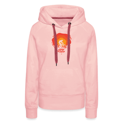 SPOD Frauen Premium Hoodie Kristallrosa / S LOSE THE PATH - CREATE YOUR OWN ADVENTURE! Woman Hoodie E-Bike-Community