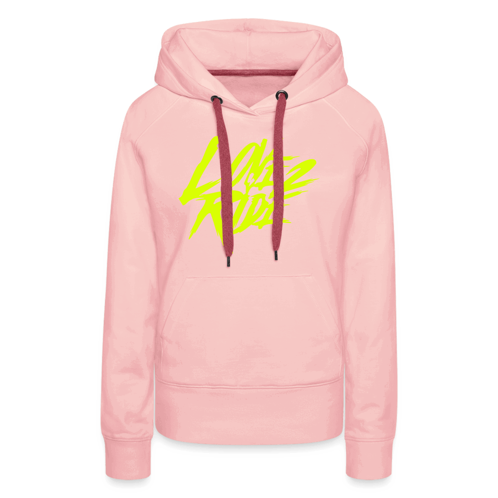 SPOD Frauen Premium Hoodie Kristallrosa / S Love 2 Ride - Neongelb Frauen Premium Hoodie E-Bike-Community