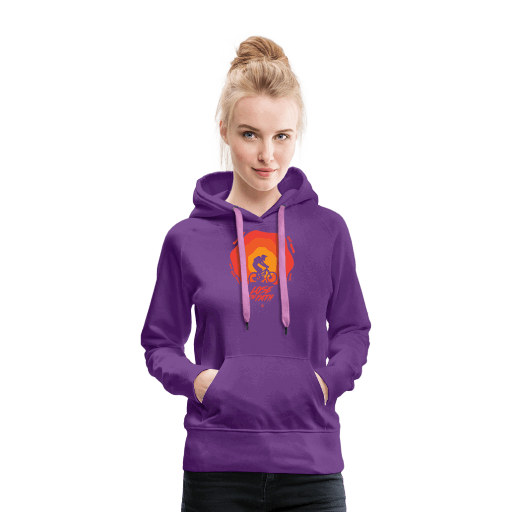 SPOD Frauen Premium Hoodie LOSE THE PATH - CREATE YOUR OWN ADVENTURE! Woman Hoodie E-Bike-Community