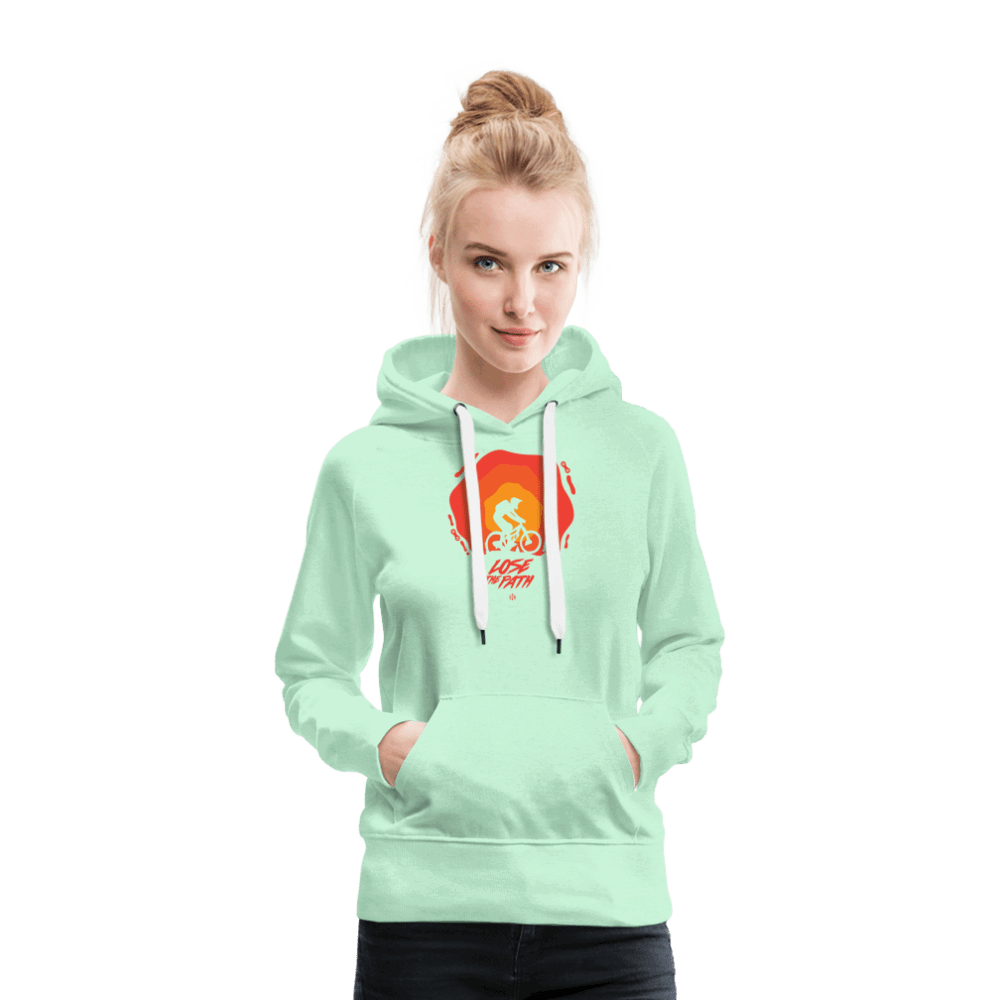 SPOD Frauen Premium Hoodie LOSE THE PATH - CREATE YOUR OWN ADVENTURE! Woman Hoodie E-Bike-Community