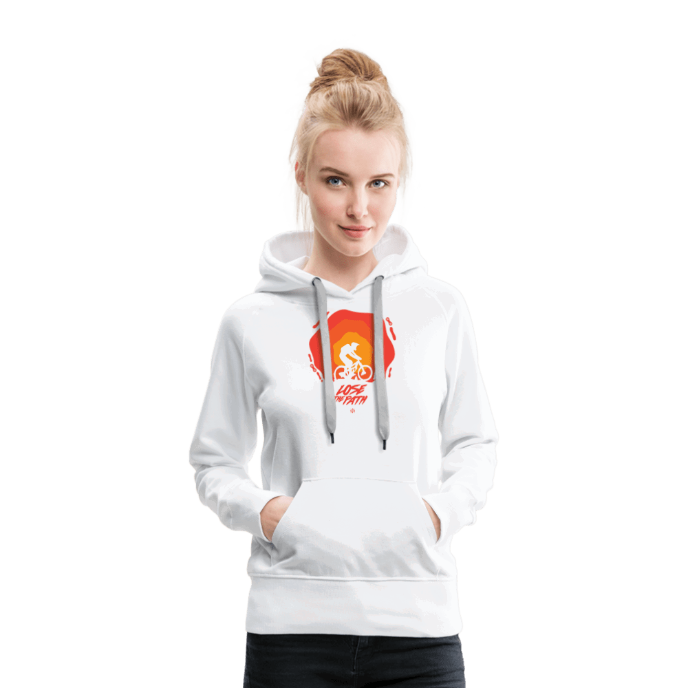 SPOD Frauen Premium Hoodie LOSE THE PATH - CREATE YOUR OWN ADVENTURE! Woman Hoodie E-Bike-Community