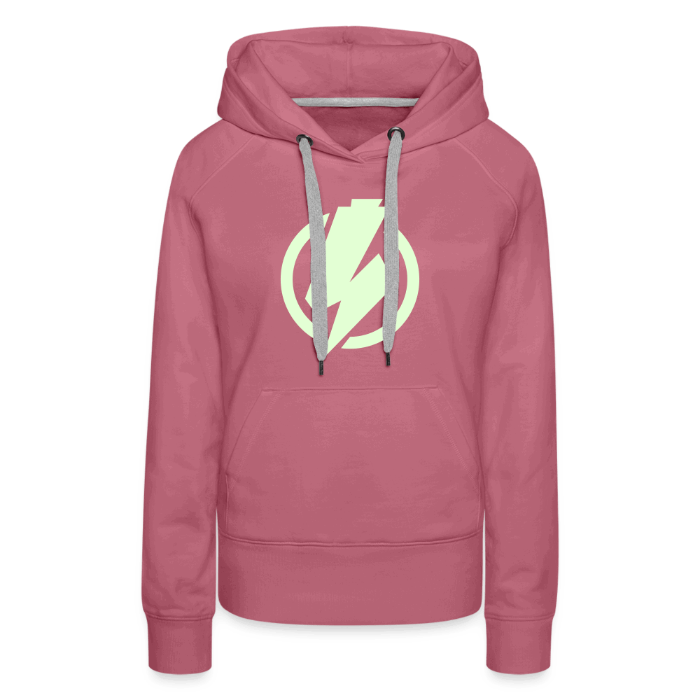 SPOD Frauen Premium Hoodie Malve / S Lightning - Glow in the Dark - Frauen Premium Hoodie E-Bike-Community