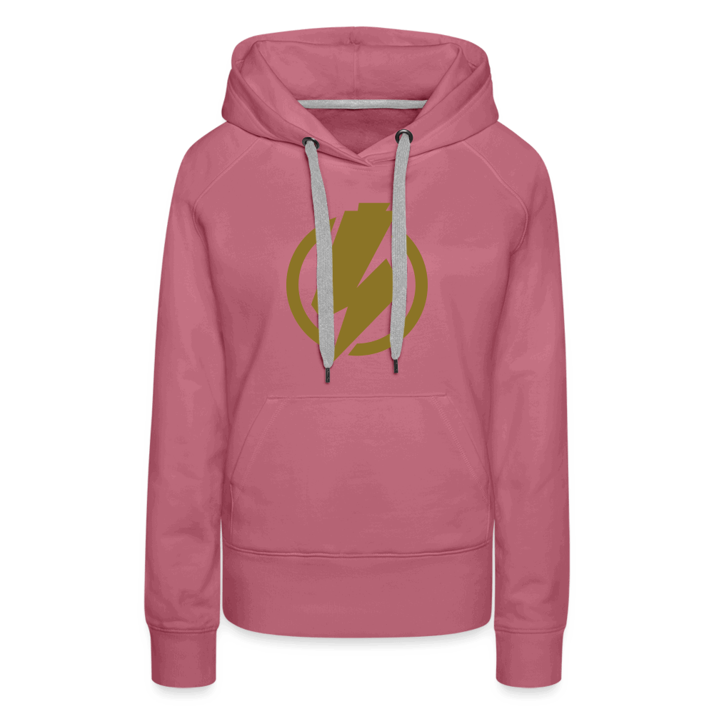 SPOD Frauen Premium Hoodie Malve / S Lightning - Gold Effekt Folie - Frauen Premium Hoodie E-Bike-Community