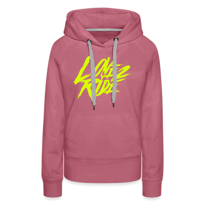 SPOD Frauen Premium Hoodie Malve / S Love 2 Ride - Neongelb Frauen Premium Hoodie E-Bike-Community