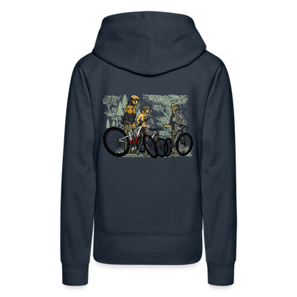 SPOD Frauen Premium Hoodie Navy / S 2 Seiten - Shred or Alive - Crew - Frauen Premium Hoodie E-Bike-Community