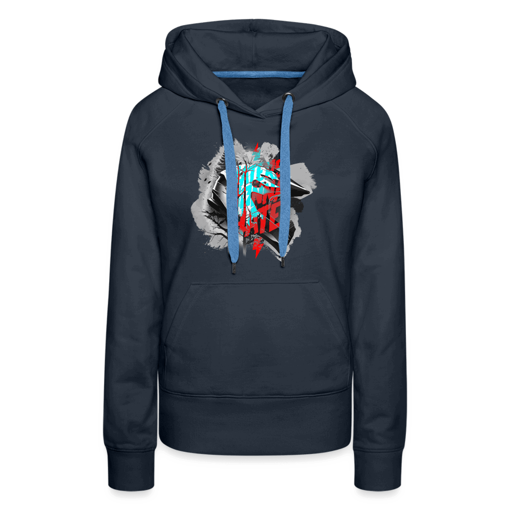 SPOD Frauen Premium Hoodie Navy / S Haters gonna Hate Fullface - Frauen Premium Hoodie E-Bike-Community