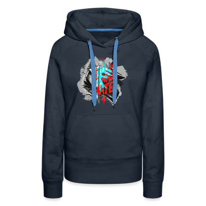 SPOD Frauen Premium Hoodie Navy / S Haters gonna Hate Fullface - Frauen Premium Hoodie E-Bike-Community