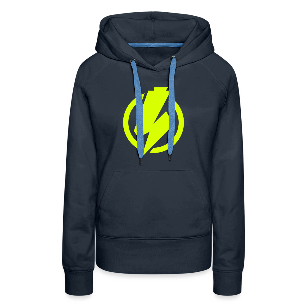 SPOD Frauen Premium Hoodie Navy / S Lightning - Frauen Premium Hoodie E-Bike-Community