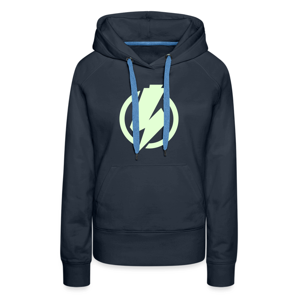 SPOD Frauen Premium Hoodie Navy / S Lightning - Glow in the Dark - Frauen Premium Hoodie E-Bike-Community