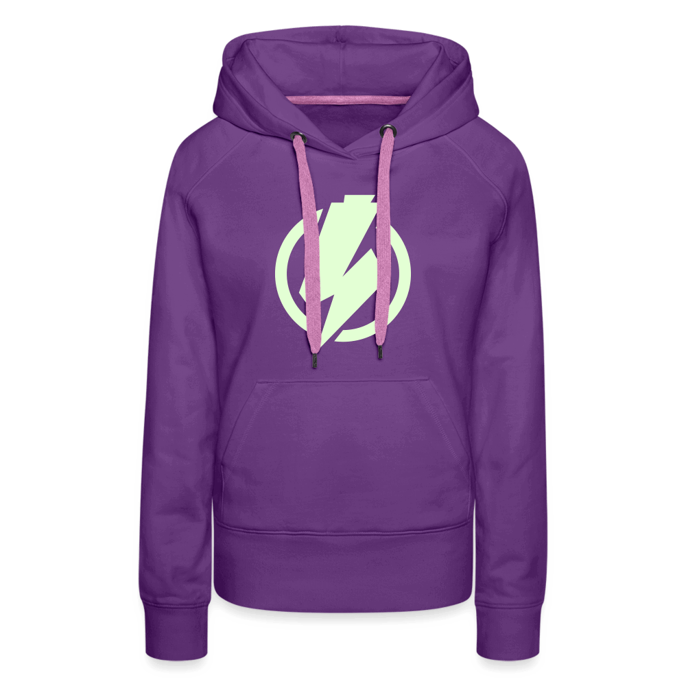 SPOD Frauen Premium Hoodie Purple / S Lightning - Glow in the Dark - Frauen Premium Hoodie E-Bike-Community