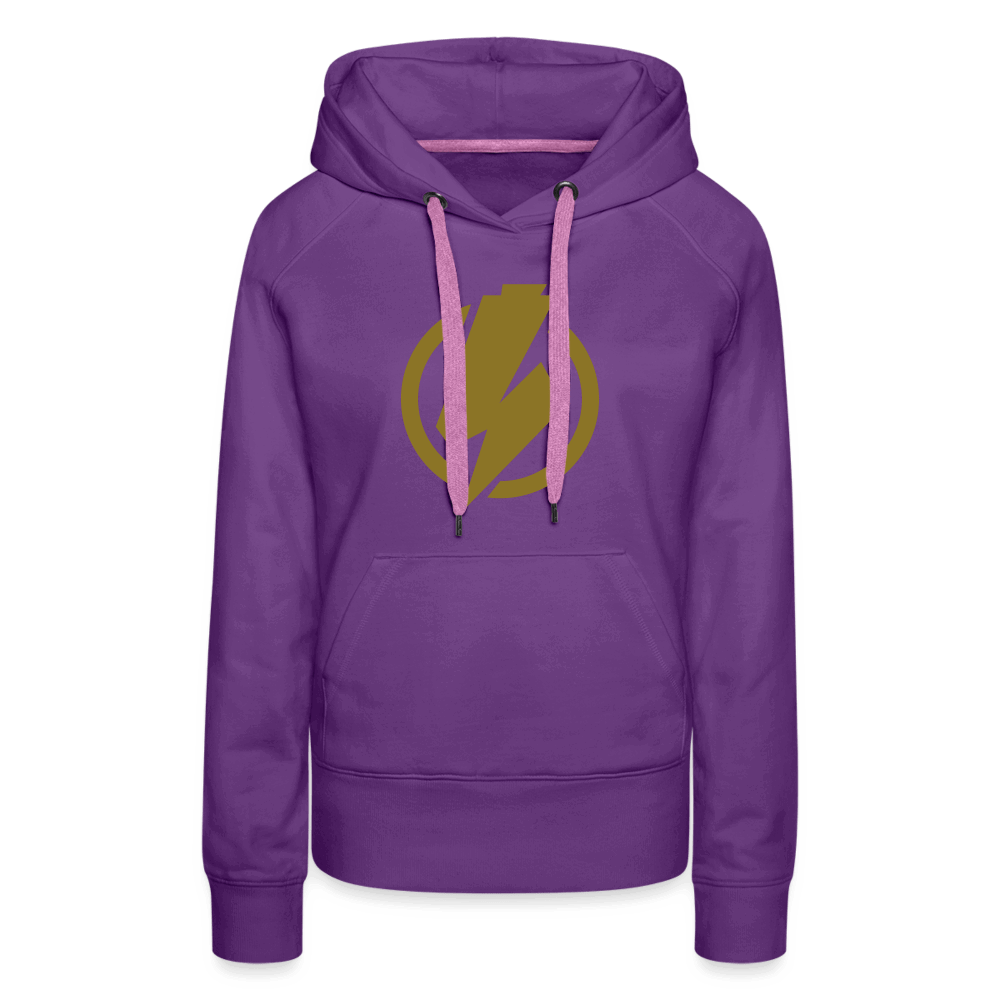 SPOD Frauen Premium Hoodie Purple / S Lightning - Gold Effekt Folie - Frauen Premium Hoodie E-Bike-Community