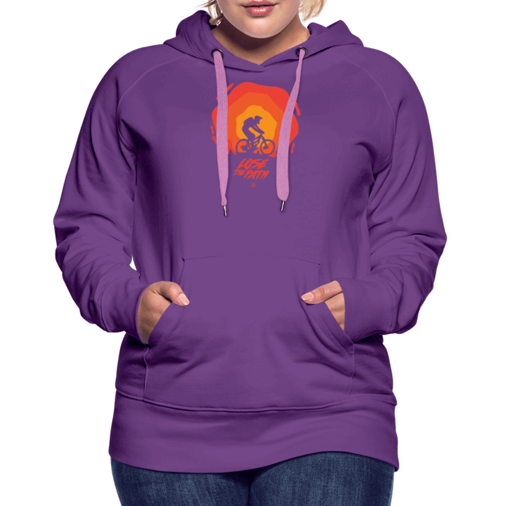 SPOD Frauen Premium Hoodie Purple / S LOSE THE PATH - CREATE YOUR OWN ADVENTURE! Woman Hoodie E-Bike-Community