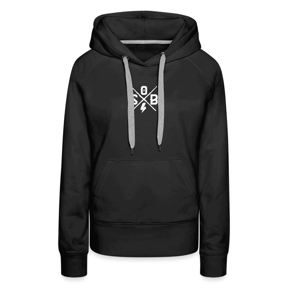 SPOD Frauen Premium Hoodie Schwarz / S Front/Back - Lilly - Sisters of Battery Design - Frauen Premium Hoodie E-Bike-Community