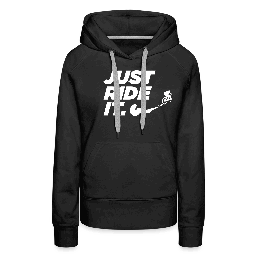 SPOD Frauen Premium Hoodie Schwarz / S Just ride it - Frauen Premium Hoodie E-Bike-Community