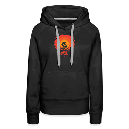 SPOD Frauen Premium Hoodie Schwarz / S LOSE THE PATH - CREATE YOUR OWN ADVENTURE! Woman Hoodie E-Bike-Community