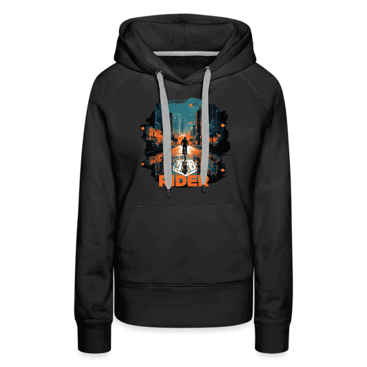 SPOD Frauen Premium Hoodie Schwarz / S Urban Rider - Frauen Premium Hoodie E-Bike-Community