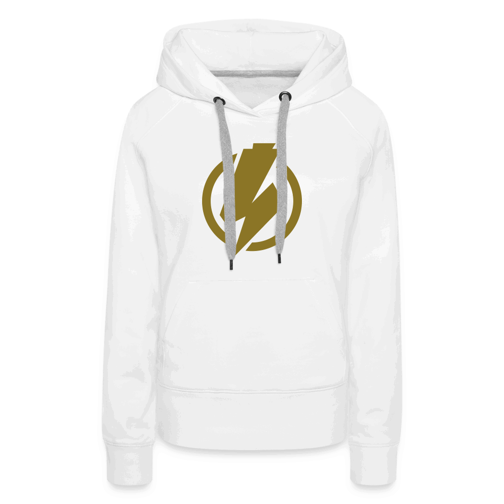 SPOD Frauen Premium Hoodie Weiß / S Lightning - Gold Effekt Folie - Frauen Premium Hoodie E-Bike-Community