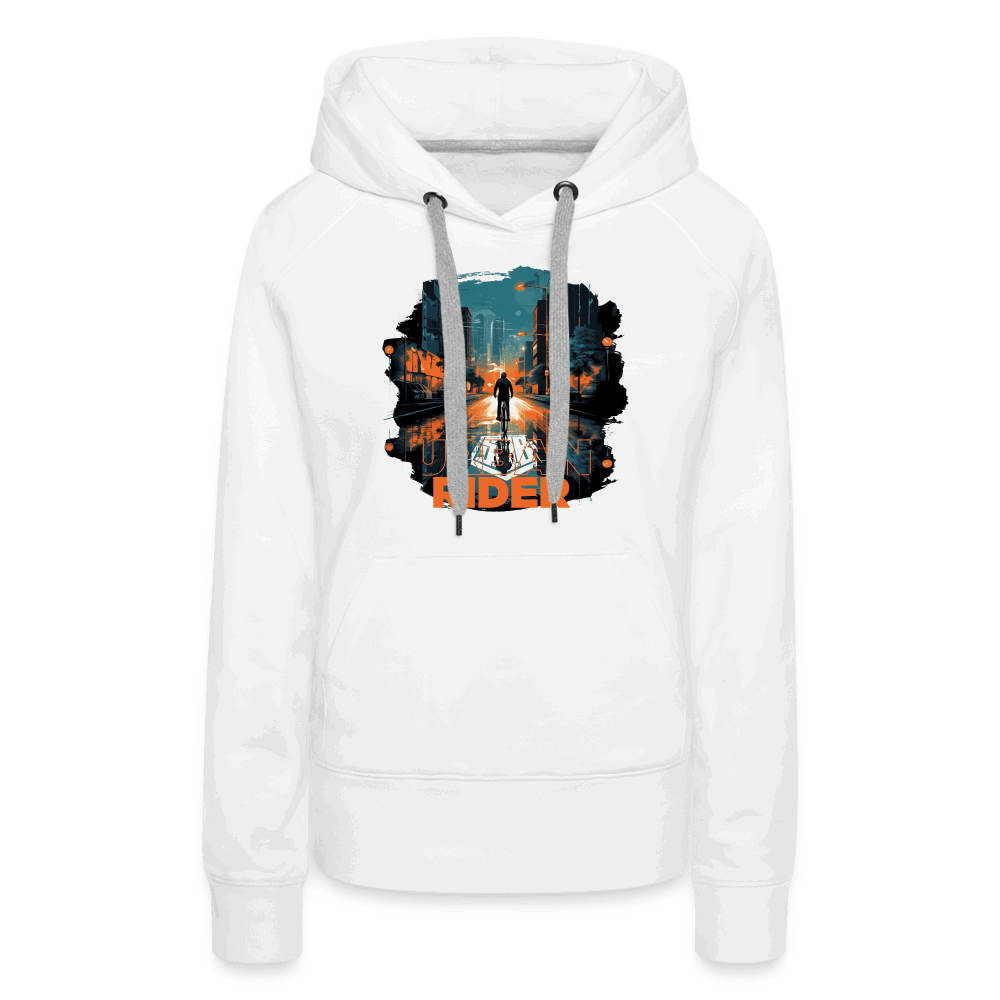 SPOD Frauen Premium Hoodie weiß / S Urban Rider - Frauen Premium Hoodie E-Bike-Community