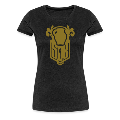 SPOD Frauen Premium T-Shirt Anthrazit / S Bembel - Gold - Frauen Premium T-Shirt E-Bike-Community