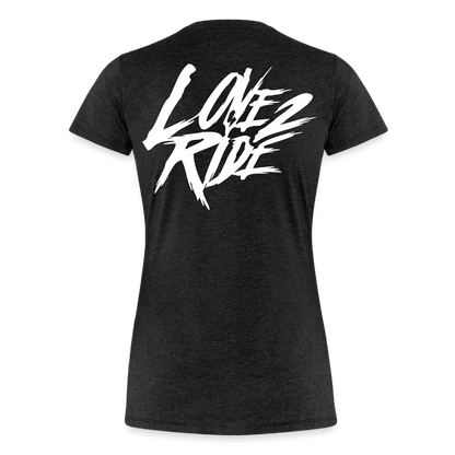 SPOD Frauen Premium T-Shirt Anthrazit / S LOVE 2 RIDE  - FRONT / Backprint -Frauen Premium T-Shirt E-Bike-Community