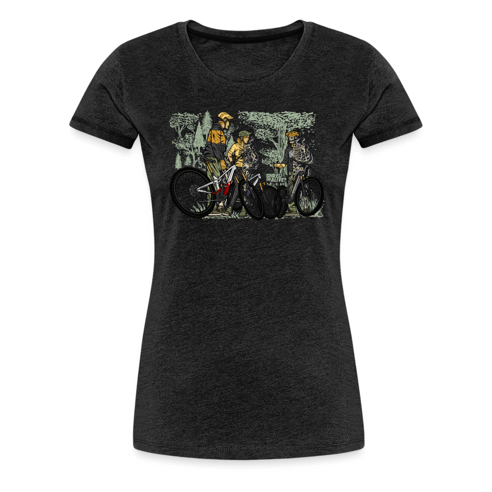 SPOD Frauen Premium T-Shirt Anthrazit / S Shred or Alive - Crew - Frauen Premium T-Shirt E-Bike-Community