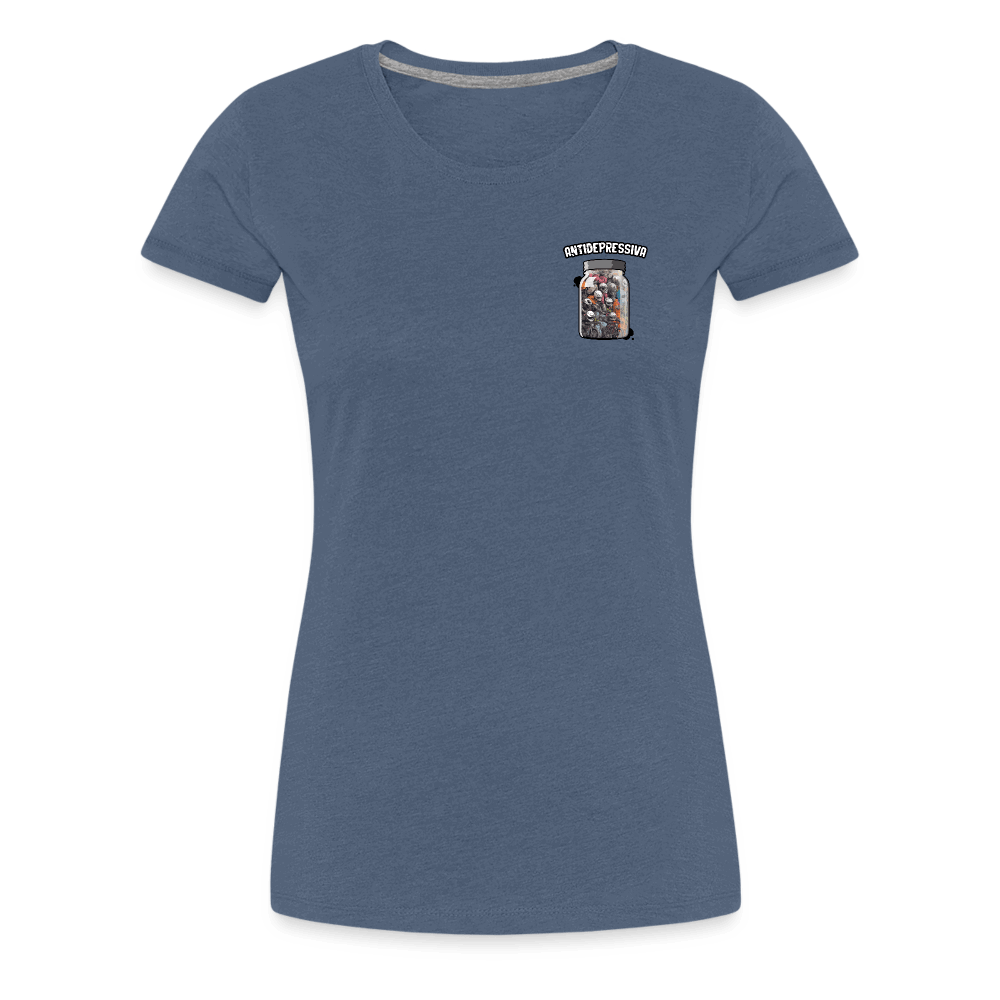 SPOD Frauen Premium T-Shirt Blau meliert / S Antidepressiva - Frauen Premium T-Shirt E-Bike-Community