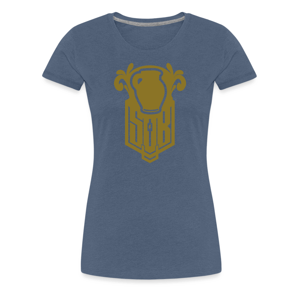 SPOD Frauen Premium T-Shirt Blau meliert / S Bembel - Gold - Frauen Premium T-Shirt E-Bike-Community