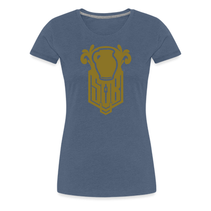 SPOD Frauen Premium T-Shirt Blau meliert / S Bembel - Gold - Frauen Premium T-Shirt E-Bike-Community