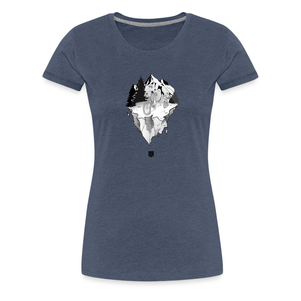 SPOD Frauen Premium T-Shirt Blau meliert / S FREEDOM - Frauen Premium T-Shirt E-Bike-Community