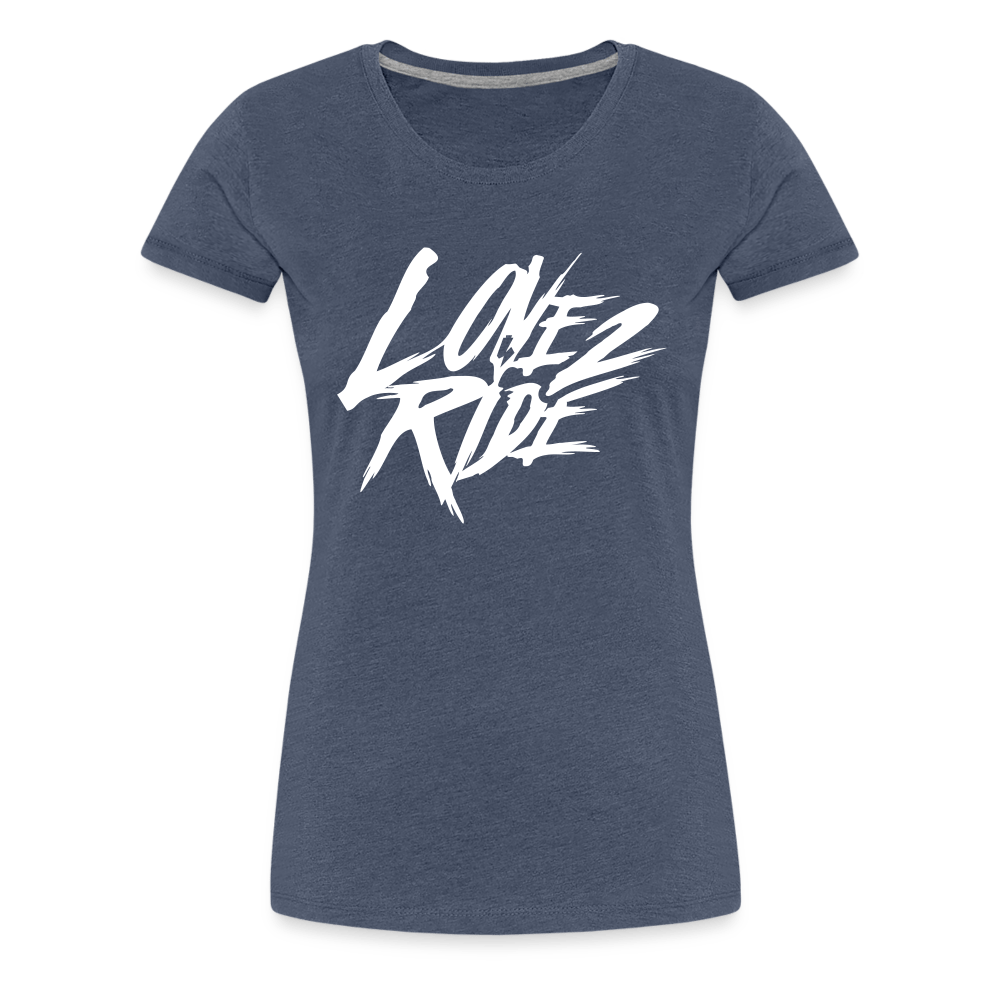 SPOD Frauen Premium T-Shirt Blau meliert / S Love 2 Ride - Frauen Premium T-Shirt E-Bike-Community