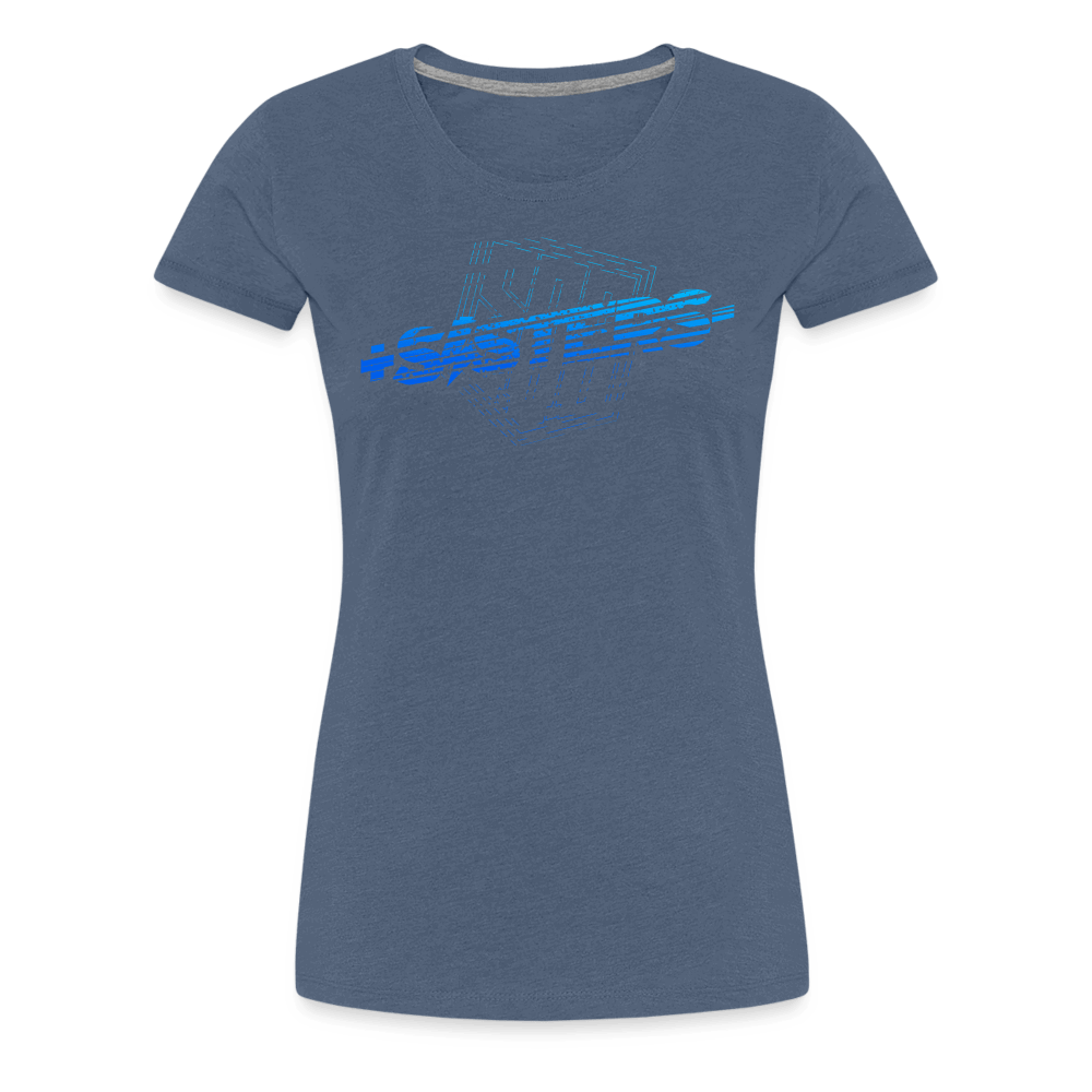 SPOD Frauen Premium T-Shirt Blau meliert / S Sisters Blue - Frauen Premium T-Shirt E-Bike-Community