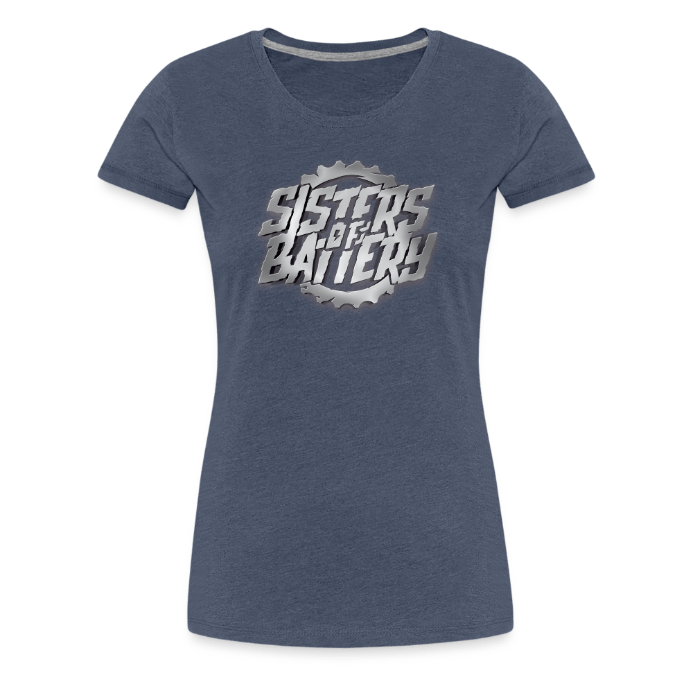 SPOD Frauen Premium T-Shirt Blau meliert / S Sisters of Battery 3D - Frauen Premium T-Shirt E-Bike-Community