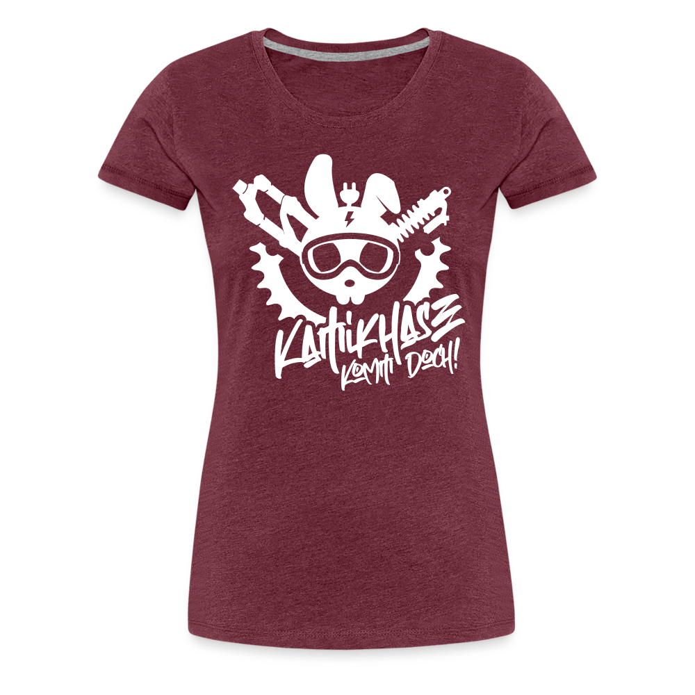 SPOD Frauen Premium T-Shirt Bordeauxrot meliert / S Kamikhase - Frauen Premium T-Shirt E-Bike-Community