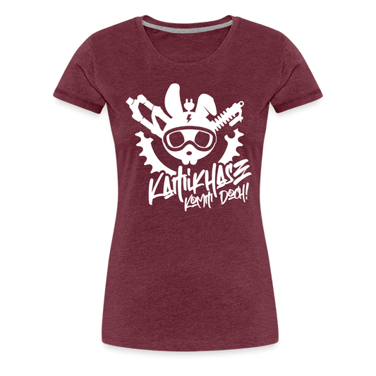 SPOD Frauen Premium T-Shirt Bordeauxrot meliert / S Kamikhase - Frauen Premium T-Shirt E-Bike-Community